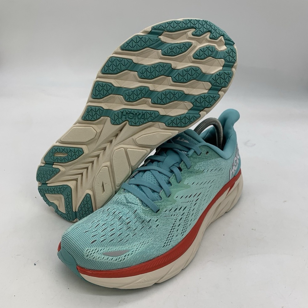 Hoka Clifton 8 Shoes Womens 9.5 B Blue Sneakers Running Sports Comfort 1119394